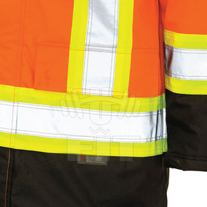 เสื้อแจ็กเก็ตนักบิน Hi VIS สำหรับผู้ชาย, เสื้อแจ็กเก็ตนิรภัยสำหรับทำงานทำงานสะท้อนแสงสองสีระบายอากาศได้ดี - Product Image 4