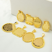 Derniers modèles de pendentifs géométriques ovales en forme de pièce de monnaie pour femmes de Dubaï, plaqués or 18 carats