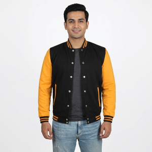 Blouson universitaire personnalisé de haute qualité pour hommes, style bomber Letterman en polaire, collection 2025 – Vente en gros - Product Image 1