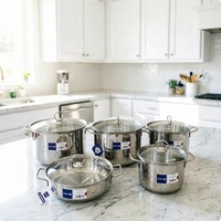 Lot de 10 grandes casseroles de cuisson multifonctionnelles en acier inoxydable 201 SUS pour cuisinière à induction