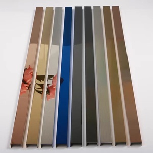 Decoration Wall Cabinet Edge Aluminum Alloy U-shaped Background Line <strong>Total</strong> Project Solution Home <strong>Tile</strong> Trim Stainless Steel Strip - Product Image 2