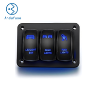 Vente en gros 12-24V 3 gangs barre lumineuse à LED feux arrière panneau d'interrupteur à bascule marche-arrêt pour voiture bateau utilisation marine