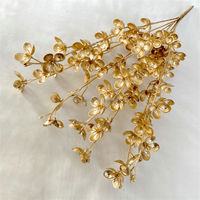 L-565 Großhandel Weihnachtsblumen Gold Dekoration Pfirsichblüten Goldene Silberne Künstliche Blumen