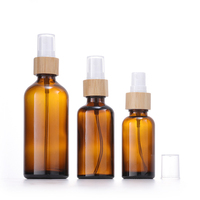 Botol Kosmetik Parfum Semprot Kosong Kaca Buram Bulat Berkualitas Tinggi 10ml dengan Tutup Bambu