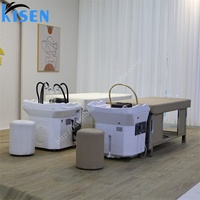 Bac à shampoing portable Kisen avec prise US EU UK AU, tension 220V/110V, lavabo mobile, bac de spa pour la tête avec réservoir d'eau de 60L et chauffage