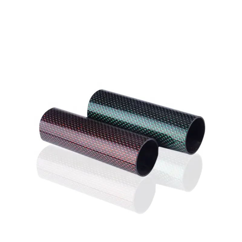 Tabung serat karbon kuat warna-warni 1000mm panjang 25mm 30mm OD