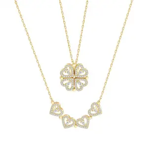 Европейский и американский Титановый стальной золотой лист Магнитные Модные ювелирные изделия ожерелья День матери Подарки