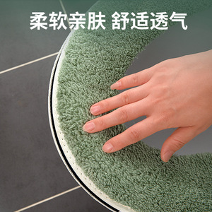 Green Plush Toilet Seat Cover With Bear Face Design Soft Cushion For Autumn Winter Use - Product Image 3