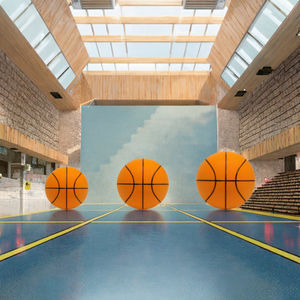 Balón de Baloncesto <span class=keywords><strong>Fugar</strong></span> FS00121 Talla 7 Negro para Interior, Cubierta de Cuero PU, Material de Goma, Color Impreso, Juguete de Entrenamiento Duradero y Personalizable - Product Image 3