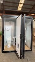 Remorque de toilettes mobiles de luxe pliable et personnalisable : Sanitaire portable avec douche, WC et chauffage/climatisation, idéal pour les événements