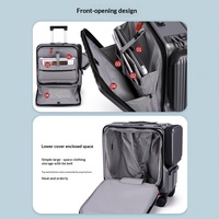 Valise de voyage multifonctionnelle minimaliste de luxe, à roulettes, ouverture frontale, design monobloc, pour affaires, avec serrure TSA