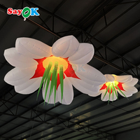 Sayok publicité gonflables LED fleurs suspendues fleur gonflable géante pour la décoration