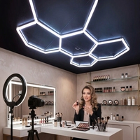 Service OEM professionnel, installation de câbles de suspension, éclairage LED hexagonal blanc 6500K pour studio d'enregistrement vidéo