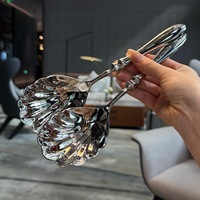 Ensemble de cuillères en acier inoxydable plaqué or, finition miroir, manche long, design moderne, passe au lave-vaisselle, pour servir 10 ml