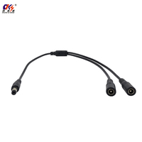Câble adaptateur d'alimentation CC à expédition rapide, un connecteur mâle 5,5*2,1 mm vers deux prises femelles, câble d'extension en Y pour caméra de surveillance