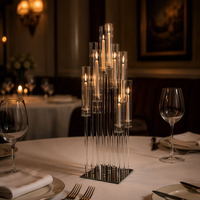 Candélabre en cristal pour mariage à 10 bras, décoration d'intérieur, candélabre en cristal à 5 bras, centre de table de mariage