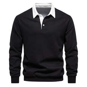 Men's Long Sleeves Dress Shirt Navy Yellow Blue Black Brown Khaki Gray Red-Solid Pattern-Autumn Sweater <strong>Clothes</strong> Sizes S <strong>M</strong> X XXL - Product Image 1