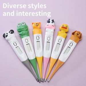 Hot-Selling Dos Desenhos Animados Do Kidsren Cabeça Animal Termômetro <span class=keywords><strong>Digital</strong></span> Macio Termômetro Home Cross-Border Feito de Plástico Durável - Product Image 2