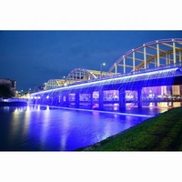 Fontaine à rideau d'eau numérique personnalisée avec éclairage RGB, rideau de pluie numérique, décoration de pont extérieur, spectacle aquatique