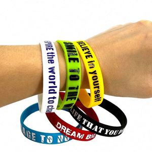 Bracelet en silicone inspirant « Dream Big » avec citations classiques imprimées, personnalisable avec logo et informations promotionnelles - Product Image 6
