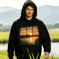 Sweat à capuche en coton coupe ample et courte avec motif orange imprimé par transfert thermique DTF