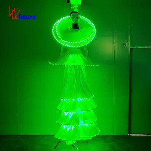 Vente directe d'usine, costumes de robot dansant lumineux à LED, robes de spectacle de danse de salon, vêtements de performance sur échasses, masques de fête - Product Image 5