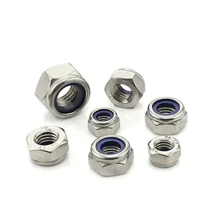 M10 DIN985 iso7040 carbon steel nylon insert stainless steel 304 316 8.8 Hex nylon insert nut