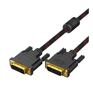 Konektor lapisan emas DVI-D Tautan ganda kabel DVI ke DVI 24 + 1 kualitas tinggi untuk komputer proyektor TV