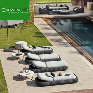 Sdraio <span class=keywords><strong>da</strong></span> Piscina <span class=keywords><strong>in</strong></span> <span class=keywords><strong>Rattan</strong></span> con Poggiapiedi, Lettino <span class=keywords><strong>da</strong></span> <span class=keywords><strong>Giardino</strong></span> per Esterni, Arredamento per Hotel, Chaise Longue Regolabile - Product Image 2