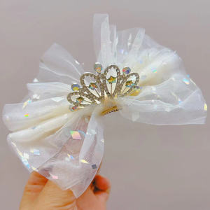 Belleworld Băng đô lưới cho trẻ em mùa hè mới băng đô buộc Vương Miện Công Chúa Băng đô cô gái Nơ Kim cương lấp lánh băng đô cho trẻ em - Product Image 3