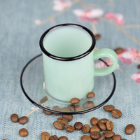 Ensemble de tasses à thé en verre borosilicate coloré à paroi simple, faites à la main, avec soucoupe ronde, pour café arabe – Vente en gros Chine