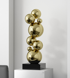 Boules de miroir en métal modernes personnalisées pour l'extérieur sculpture artistique moderne sculpture de bulles en métal pour la décoration artistique d'hôtel - Product Image 6