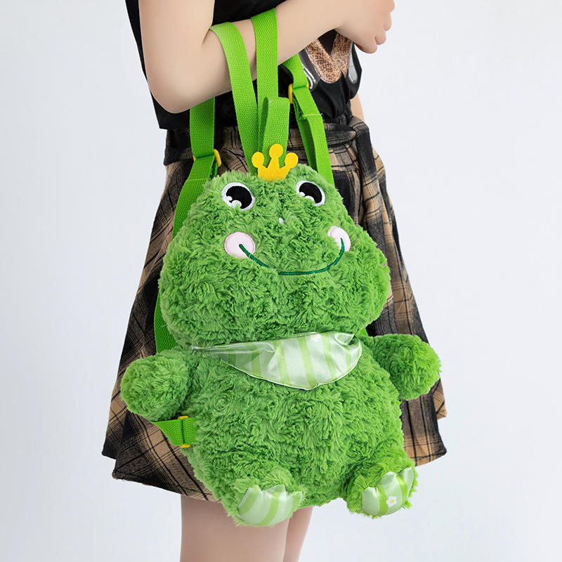 frog backpack Stuffed Frog plush shoulder bag