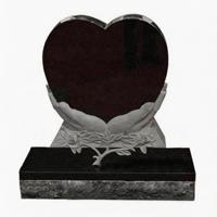 Pierre tombale en granit de style européen en forme de cœur pour cimetière, monument artistique personnalisé en forme de cœur