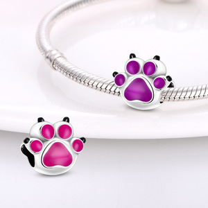 Colgantes de animales de latón blanco plateado, adornados con esmalte y pedrería, ideales para la fabricación de joyas - Product Image 5