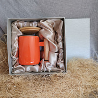 Offre Spéciale – Tasse à Café en Céramique de Luxe avec Couvercle en Bambou, Poignée en Bois, Logo Personnalisé, Emballage en Boîte Couleur, Cuillère Incluse – Idéale pour la Rentrée Scolaire et l'Usage Domestique