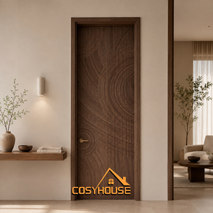 ประตูไม้ตกแต่งลายวีเนียร์สุดหรูจาก COSYHOUSE สำหรับโรงแรม อพาร์ทเมนท์ และโครงการที่อยู่อาศัย - Product Image 1