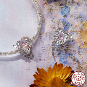 Hồng Loạt Vòng Đeo Tay Phụ Kiện S925 Bạc Bướm Silicone Hạt Con Chuồn Chuồn Nước Drop Tassel Hạt Quyến Rũ Cho 3Mm Vòng Đeo Tay - Product Image 6