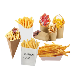 Wholesale Manufacturer <b>Kraft</b> Paper <b>Box</b> Chip <b>Box</b> French Fries Paper Cone Packaging - Product Image 2