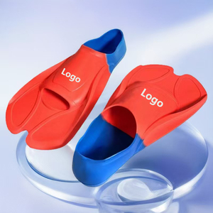 Aletas de natación para entrenamiento en piscina, aletas flotantes para natación, aletas cortas de silicona para snorkel con correa de talón fija - Product Image 3