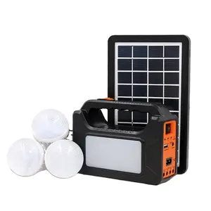 Mini Portable Solar Power Station Generator Home Lighting Kit with 3 Bulbs Solar Lighting System