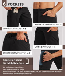 Erkek hızlı kuru balıkçılık açık dört yönlü esneklik için yırtılma direnci su geçirmez plaj yürüyüş eğitim kurulu kargo şort Mens - Product Image 4