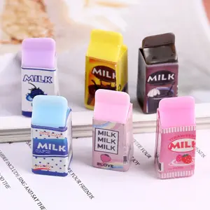 100Pcs微型3D牛奶盒树脂卡哇伊模拟假冒食品DIY剪贴珠宝制作魅力玩偶配件