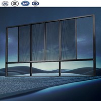 Fenêtre coulissante moderne en aluminium à double vitrage avec persiennes, conforme à la norme AS2047, cadre en alliage d'aluminium