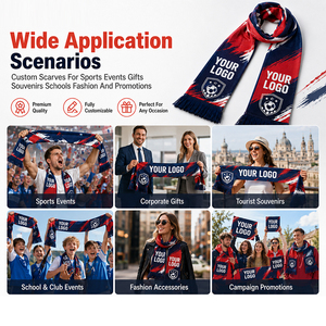 Bufanda Promocional de Dos Tonos con Franjas y Logotipo Personalizado, Tejida en Acrílico, para Eventos y Regalos, Bufanda de Invierno para Aficionados - Product Image 4