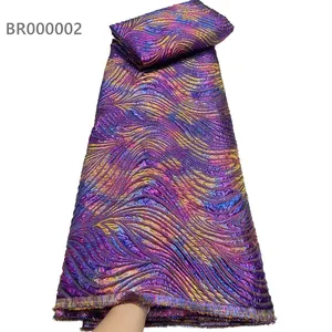 Tecido jacquard de luxo em material poliéster CHOCOO tecido de renda jacquard para bordado africano