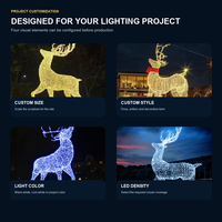 Luz LED Grande con Motivo de Ciervo 2D 3D para Decoración Navideña de Calles y Centros Comerciales al Aire Libre