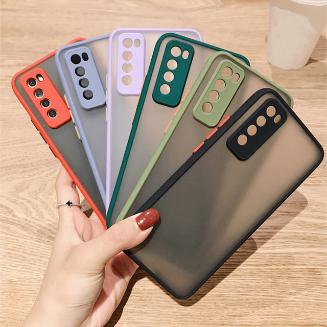 Smoke Matte Back Cover With Camera Protection PC TPU Phone Case for Huawei P20 P30 P40 Pro Mate 30 Nova 5 6 7 SE P Smart Z Y7p