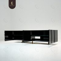 Nouveau produit 2026 Console TV en bois massif noir de luxe Meuble TV haut de gamme pour salon de luxe Hôtel et chambre à coucher