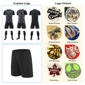 Conjuntos de Uniformes de Fútbol para Hombre con Logotipo Personalizado al por Mayor, Manga Corta, Secado Rápido, Transpirable, con Impresión por Transferencia de Calor - Product Image 2